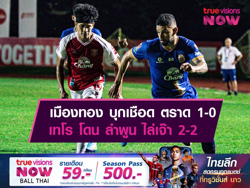 เมืองทอง บุกเชือด ตราด 1-0, เทโร โดน ลำพูน ไล่เจ๊า 2-2